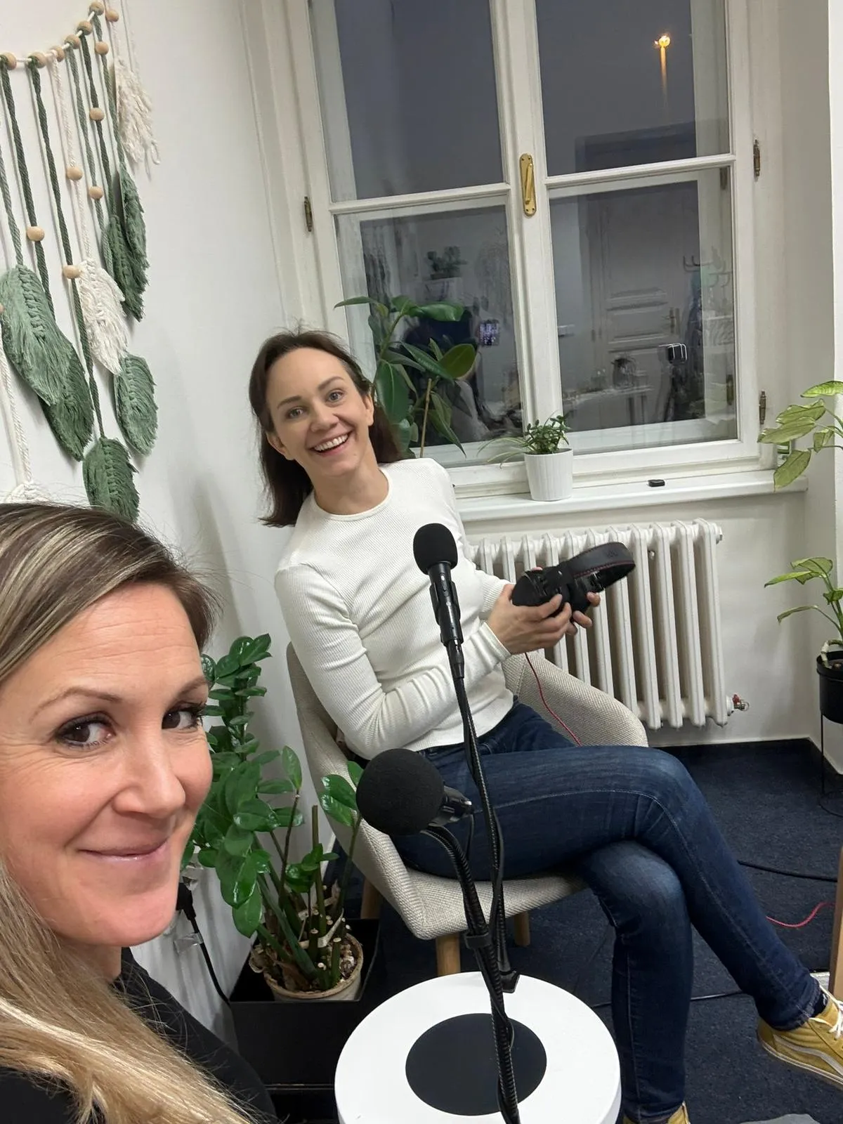 Markéta a Viki – selfie z natáčení podcastu